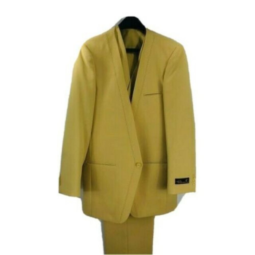 Falcone Boys Khaki Suit 3 Piece Single Breasted - Picture 2 of 6